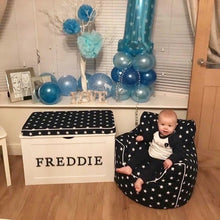 Load image into Gallery viewer, PERSONALISED TOY BOX  - NAVY LETTERS