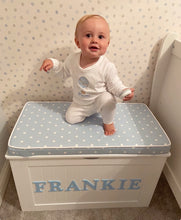 Load image into Gallery viewer, PERSONALISED TOY BOX - BLUE LETTERS