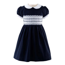 Load image into Gallery viewer, CLASSIC SMOCKED DRESS (navy)
