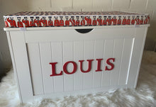 Load image into Gallery viewer, PERSONALISED TOY BOX - CUSTOM COLOUR LETTERS