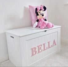 Load image into Gallery viewer, PERSONALISED TOY BOX - PINK LETTERS