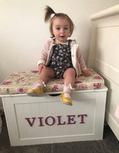 Load image into Gallery viewer, PERSONALISED TOY BOX - CUSTOM COLOUR LETTERS