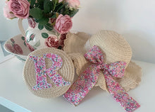 Load image into Gallery viewer, GIRLS BOW SUMMER HAT & INITIAL BAG (Liberty London fabric available)