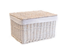 Load image into Gallery viewer, ***LARGE*** PERSONALISED WICKER STORAGE BASKET - LIBERTY LONDON FABRIC