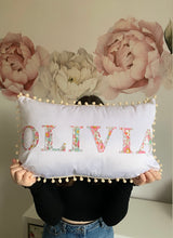 Load image into Gallery viewer, PERSONALISED VELVET POM POM CUSHION
