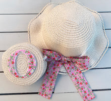 Load image into Gallery viewer, GIRLS BOW SUMMER HAT & INITIAL BAG (Liberty London fabric available)