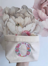 Load image into Gallery viewer, INITIAL FABRIC STORAGE BASKET - perfect for storing bows, bobbles & dummies