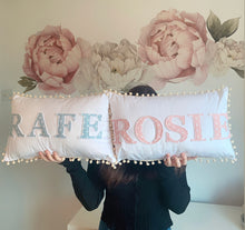 Load image into Gallery viewer, PERSONALISED VELVET POM POM CUSHION
