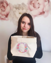 Load image into Gallery viewer, INITIAL FABRIC STORAGE BASKET - perfect for storing bows, bobbles & dummies