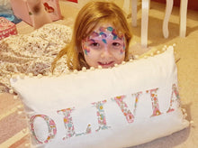 Load image into Gallery viewer, PERSONALISED VELVET POM POM CUSHION