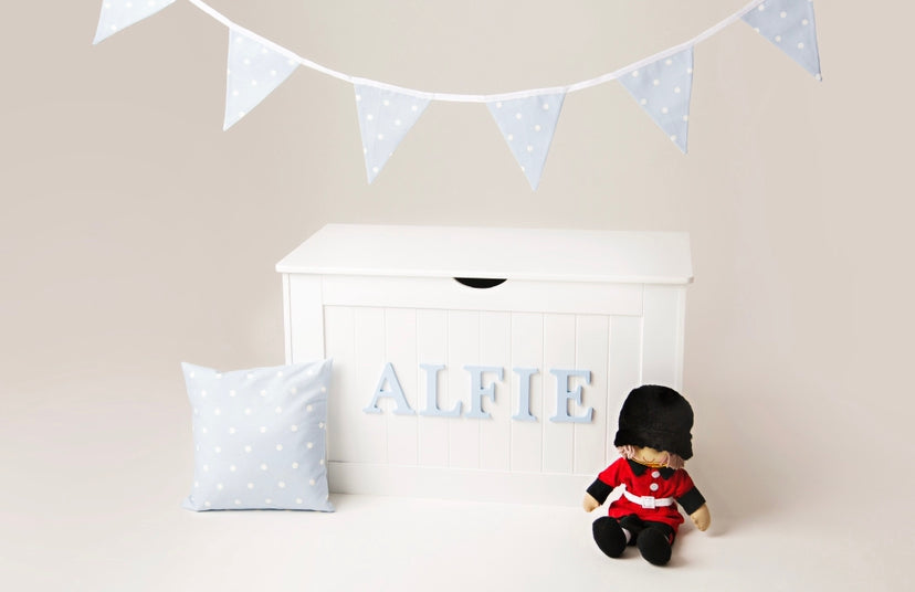 PERSONALISED TOY BOX  - BLUE LETTERS