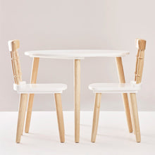 Load image into Gallery viewer, WHITE & WOOD TABLE & CHAIR SET