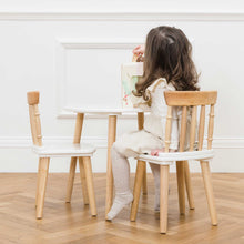 Load image into Gallery viewer, WHITE & WOOD TABLE & CHAIR SET