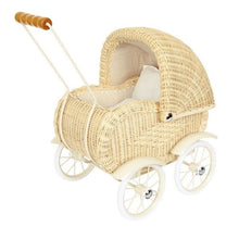 Load image into Gallery viewer, WICKER DOLL PRAM
