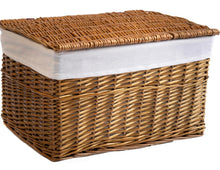 Load image into Gallery viewer, ***LARGE*** PERSONALISED WICKER STORAGE BASKET - LIBERTY LONDON FABRIC
