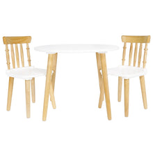 Load image into Gallery viewer, WHITE &amp; WOOD TABLE &amp; CHAIR SET
