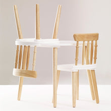 Load image into Gallery viewer, WHITE &amp; WOOD TABLE &amp; CHAIR SET
