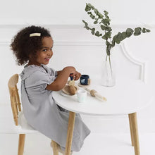Load image into Gallery viewer, WHITE &amp; WOOD TABLE &amp; CHAIR SET
